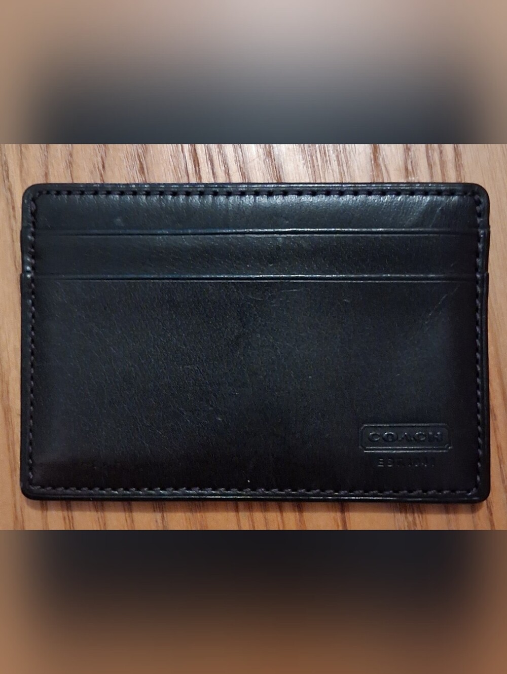 EUC Vintage Coach Black Water Buffalo Casual Everyday Unisex Card Wallet